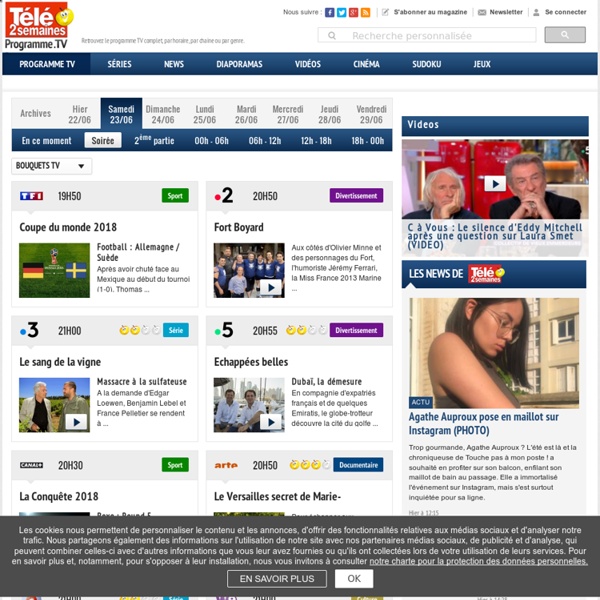 Programme TV by Télé 2 Semaines Votre Programme télé TNT
