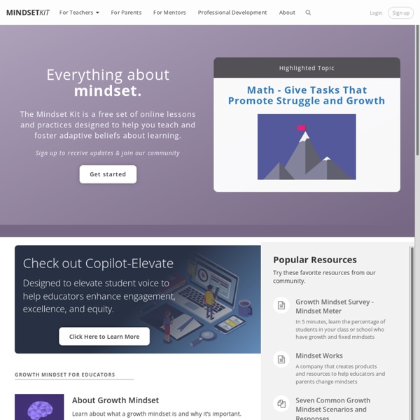 Mindset Kit. Resources for growth and learning mindsets Pearltrees