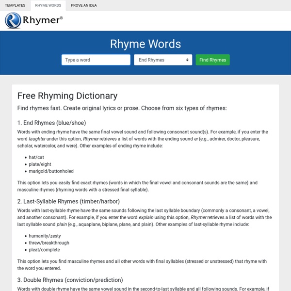 FREE Online Rhyming Dictionary Pearltrees