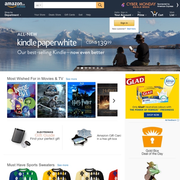 Amazon.ca Online shopping in Canada books, electronics, Kindle, home