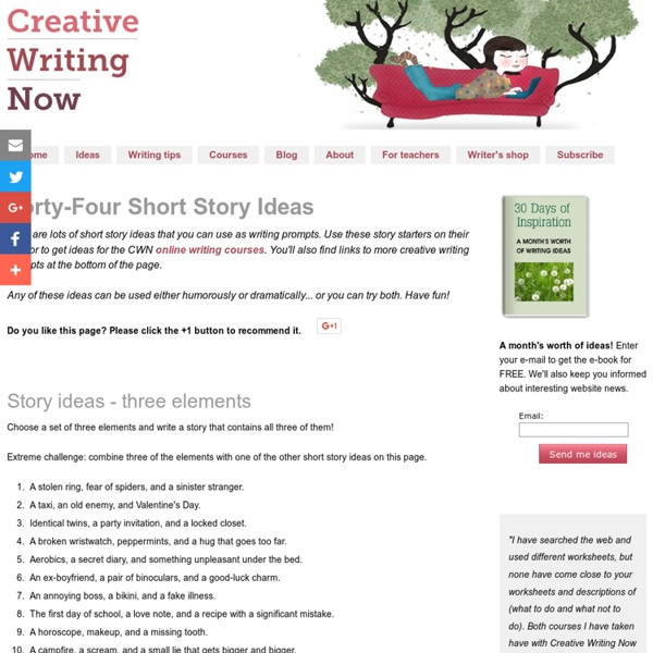 Short Story Ideas and Creative Writing Prompts Pearltrees