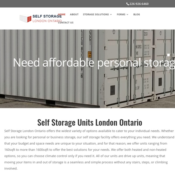 Self Storage, Personal Storage Units and Storage Containers in London
