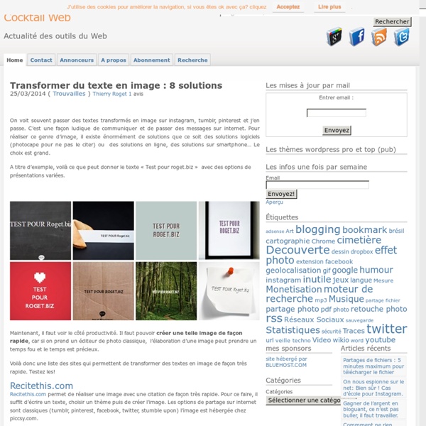 Transformer du texte en image Pearltrees