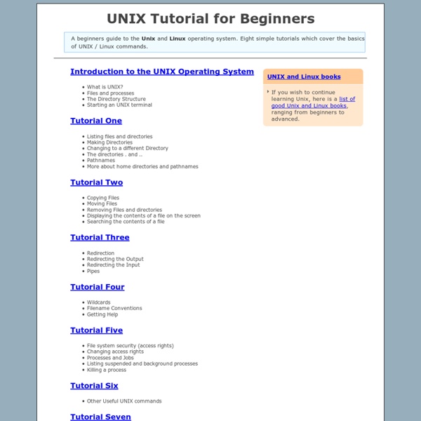 UNIX / Linux Tutorial for Beginners Pearltrees