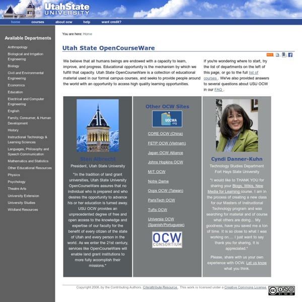 Utah State OpenCourseWare Pearltrees