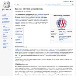 Federal Election Commission . Chapter #7 | Pearltrees