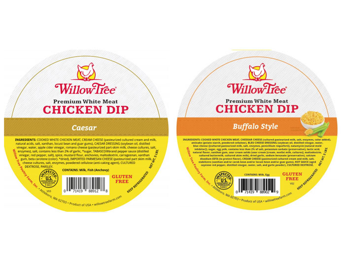 Willow Tree Poultry Farm Recalls Chicken Salad and Dip Products Due to