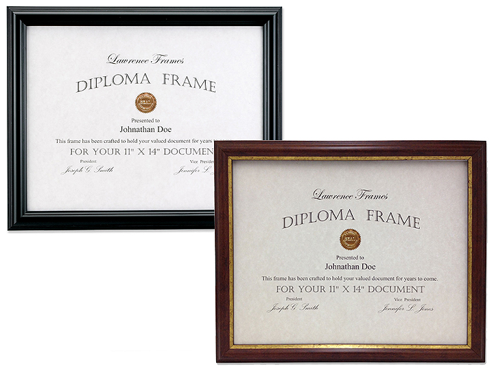 Lawrence 11x14 Classic Diploma Frame Walnut pfilesuitabletoday