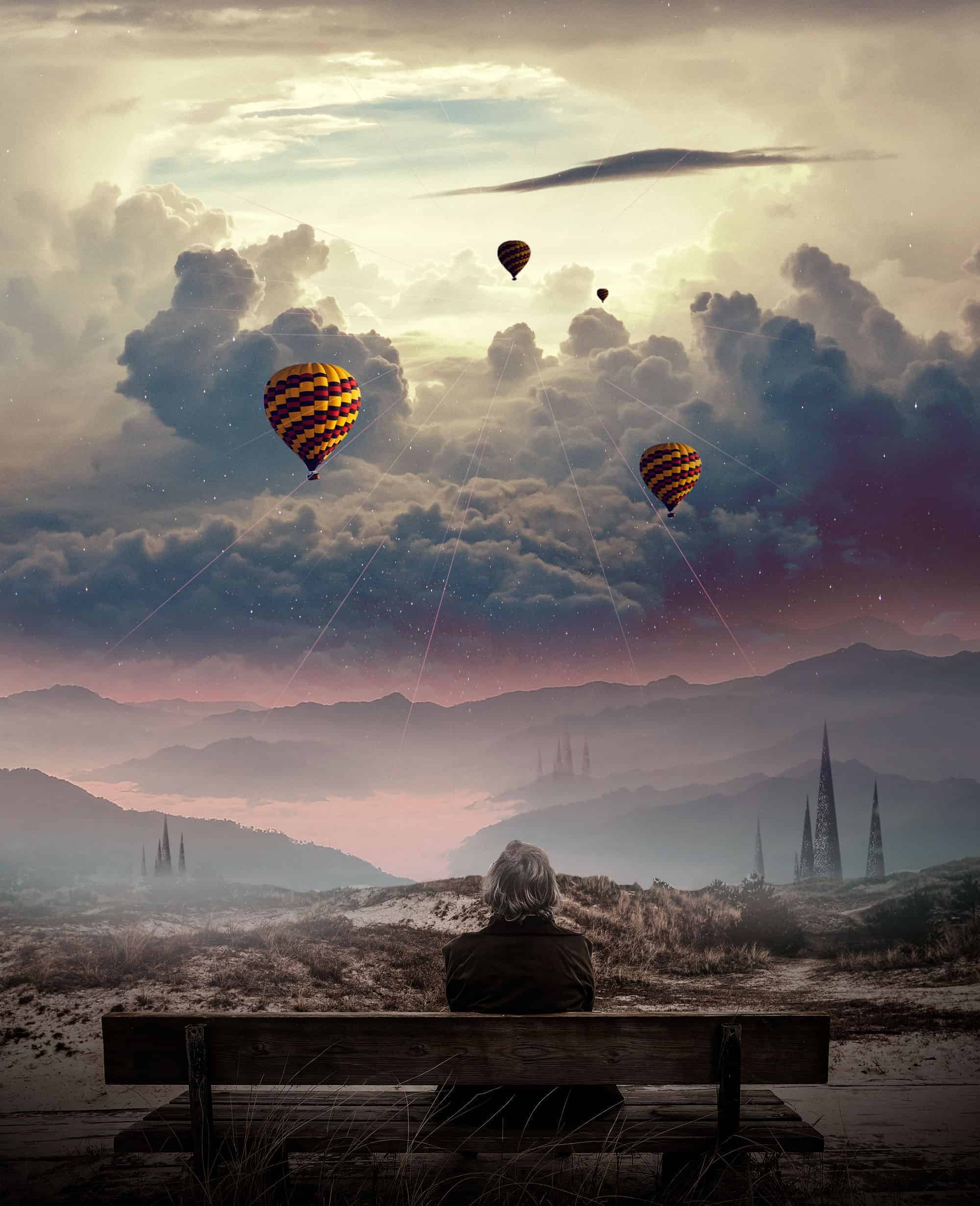Create a Surreal Photo Manipulation of a Man Watching a Magical 