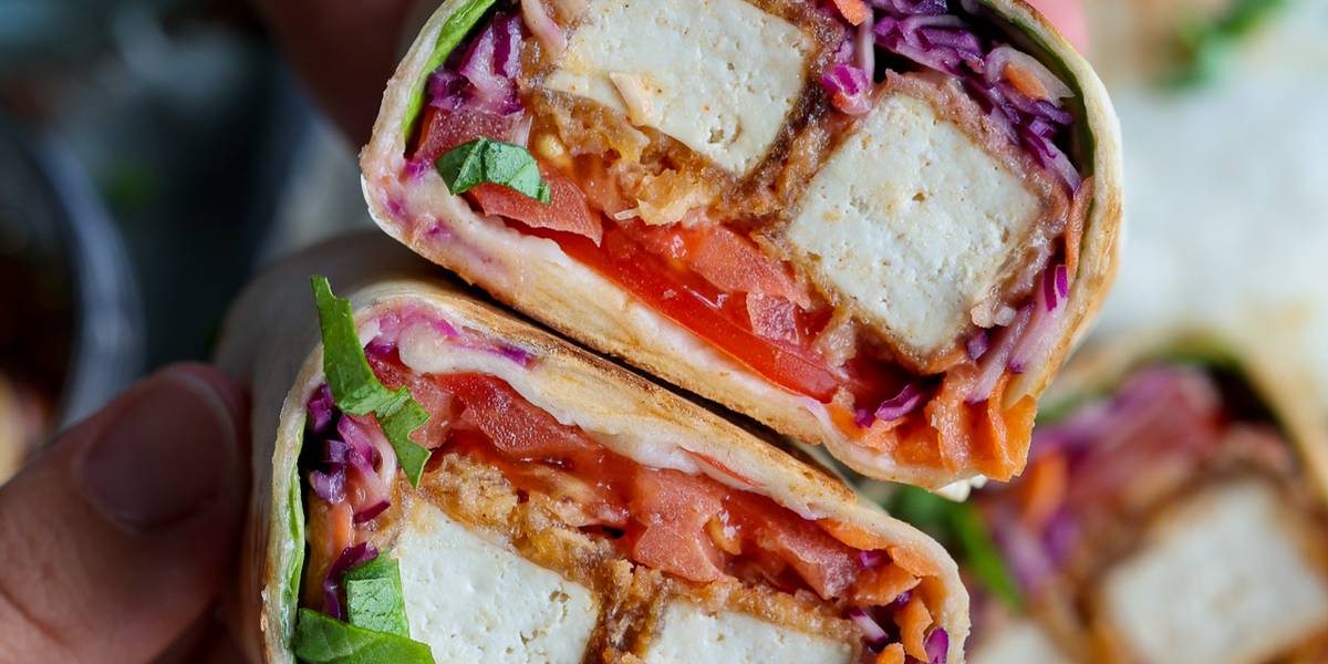 Vegan "Honey" Mustard Tofu Wraps Pick Up Limes