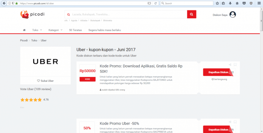 Kode promo Uber 25 Mei 2020 Dapatkan!