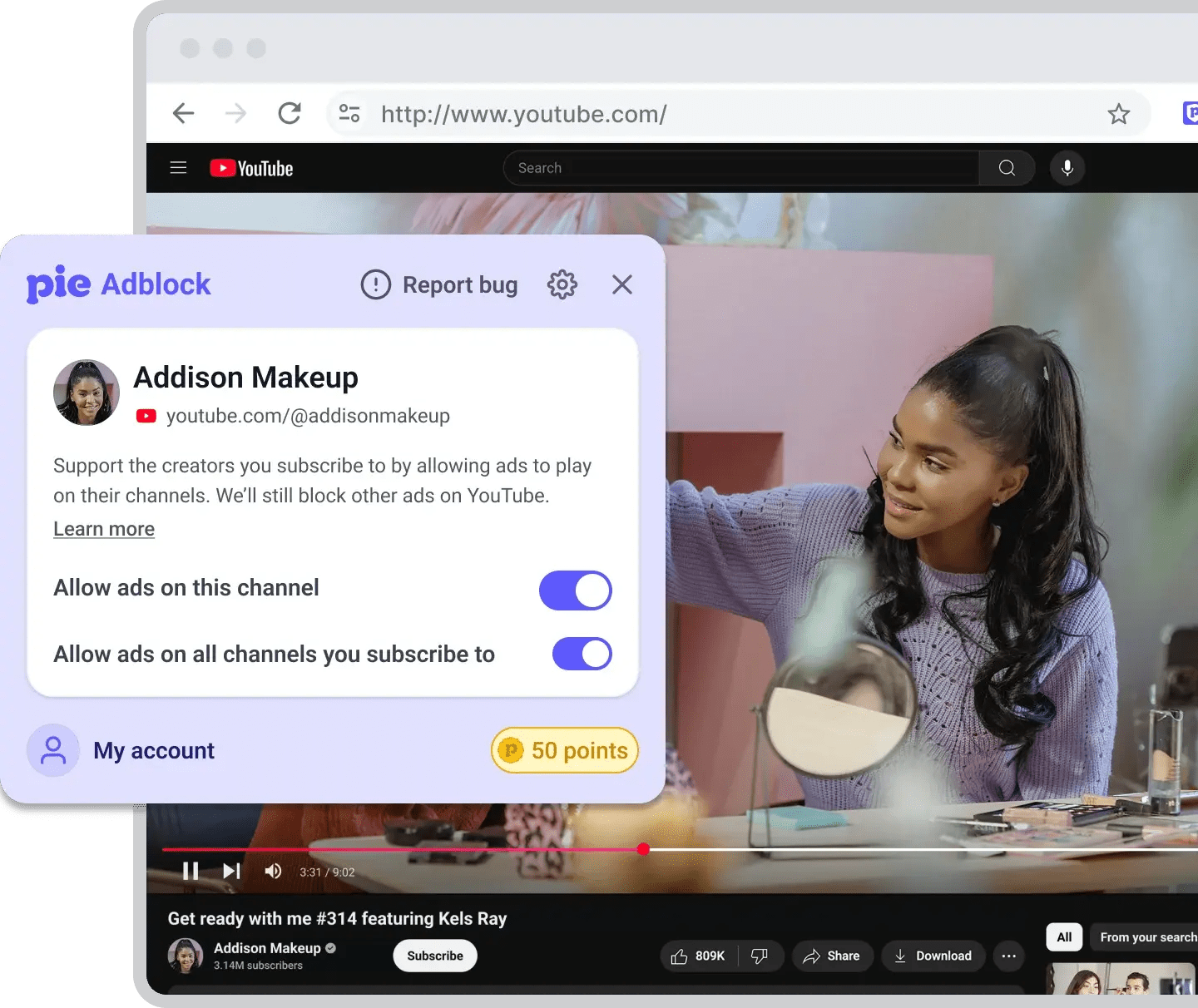 Pie Adblock: Block ads, get paid.