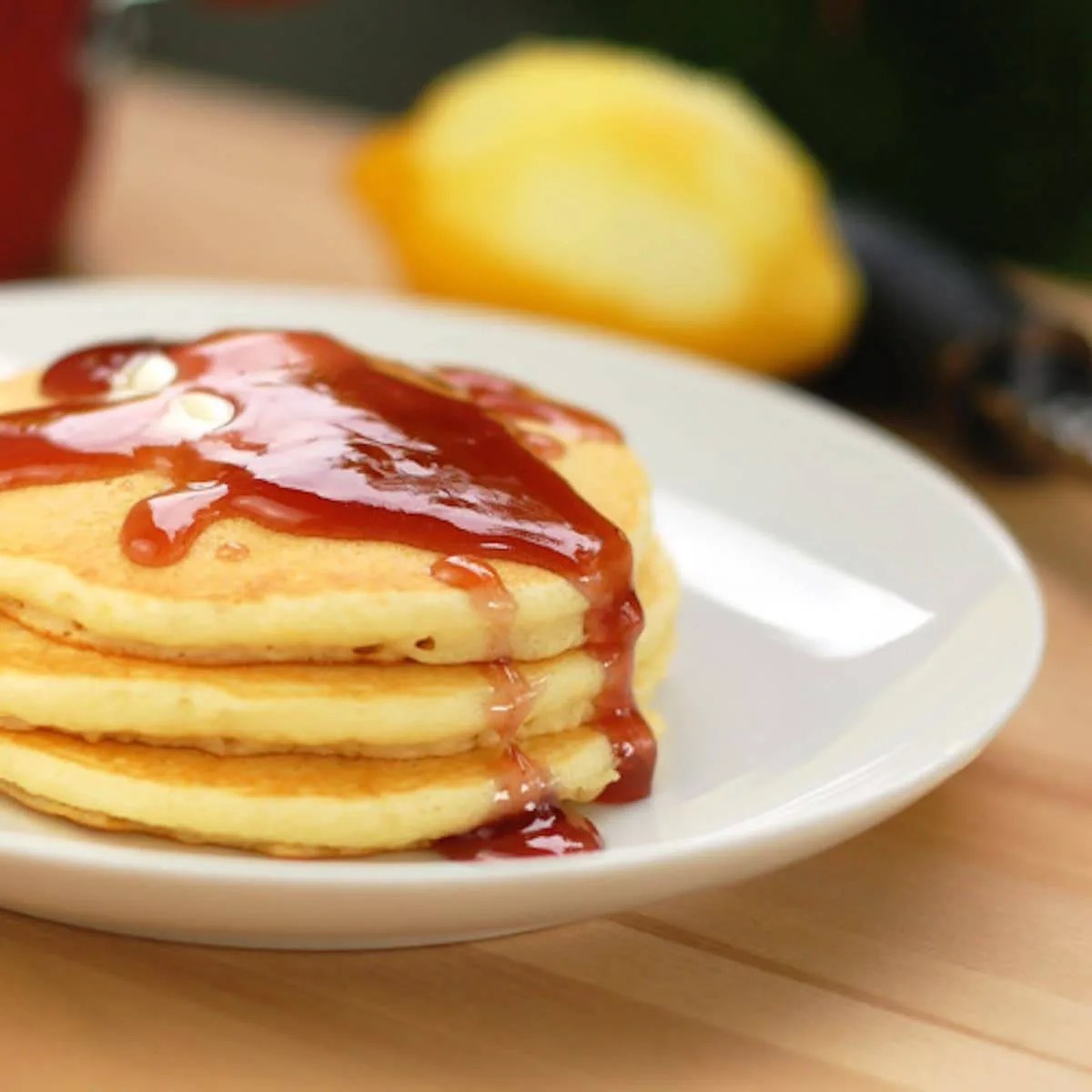Lemon Pancakes and Blackberry Syrup Recipe Pinch of Yum