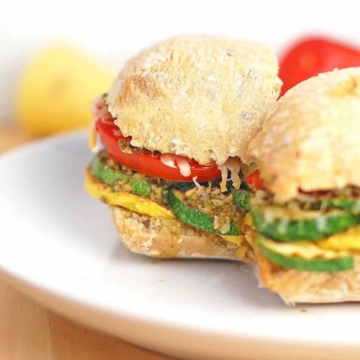 Parmesan Pesto Veggie Sandwich Recipe Pinch of Yum