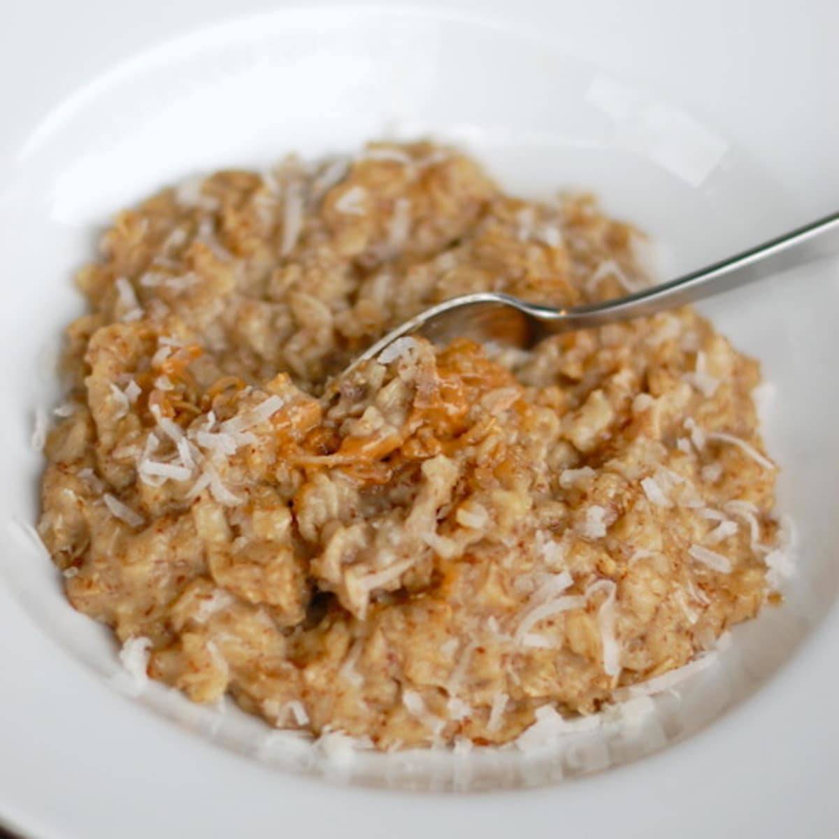 Coconut Peanut Butter Oatmeal Recipe Pinch of Yum