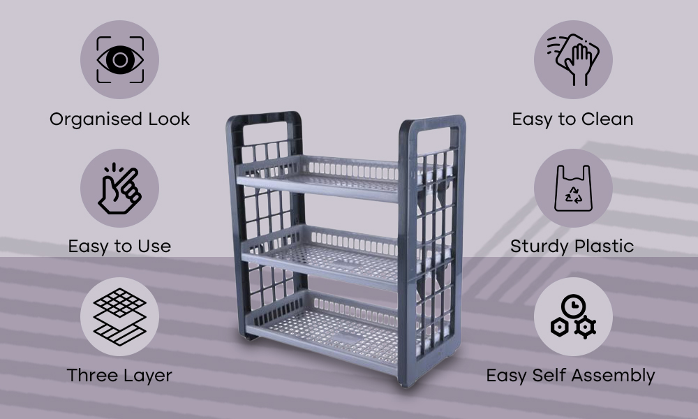 Buy Saura 3Layer Multipurpose Utility Racks Kitchen Storage Easy