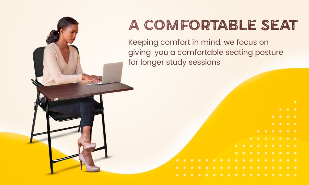 Buy MBTC Mavic Wrought Iron Folding Study Chair with Cushion