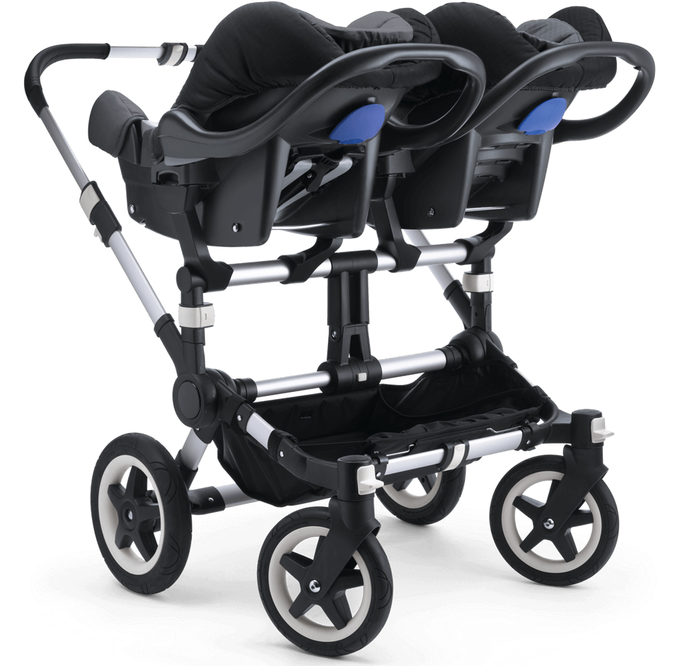 Bugaboo Donkey 2 Duo Complete Stroller Aluminum/Black/Fresh White
