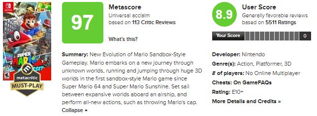 Press Start's Game Of The Generation 10 Super Mario Odyssey