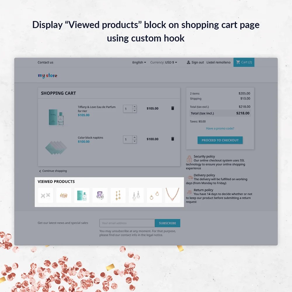 Viewed Products Free recently viewed products module