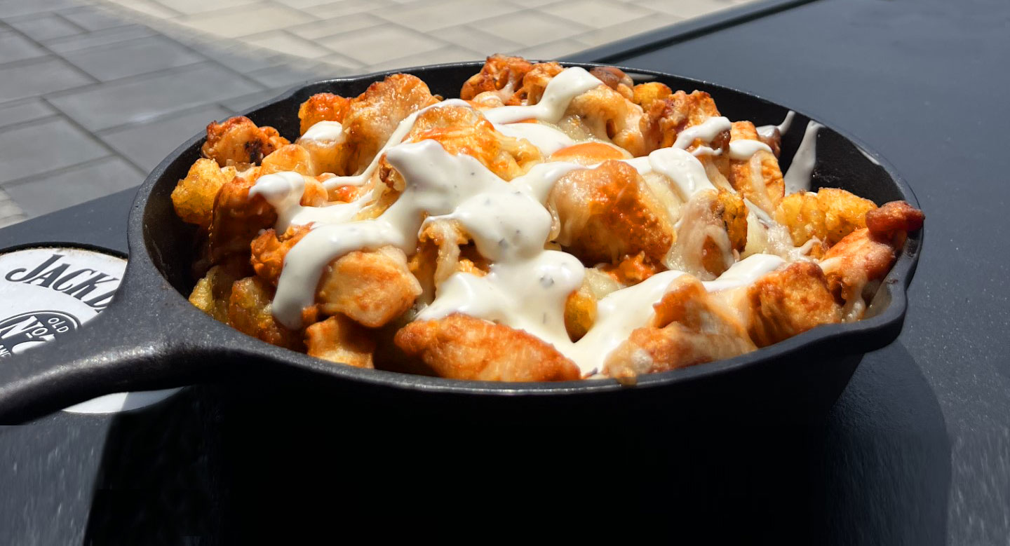 Buffalo Chicken Totchos Primo Ceramic Grills