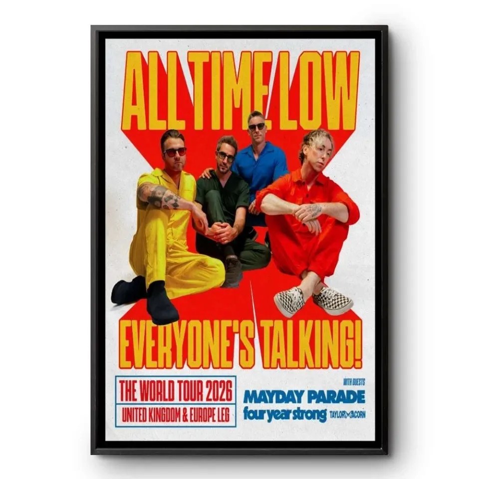 All Time Low Everyones Talking World Tour 2026 Concert Unframed Poster