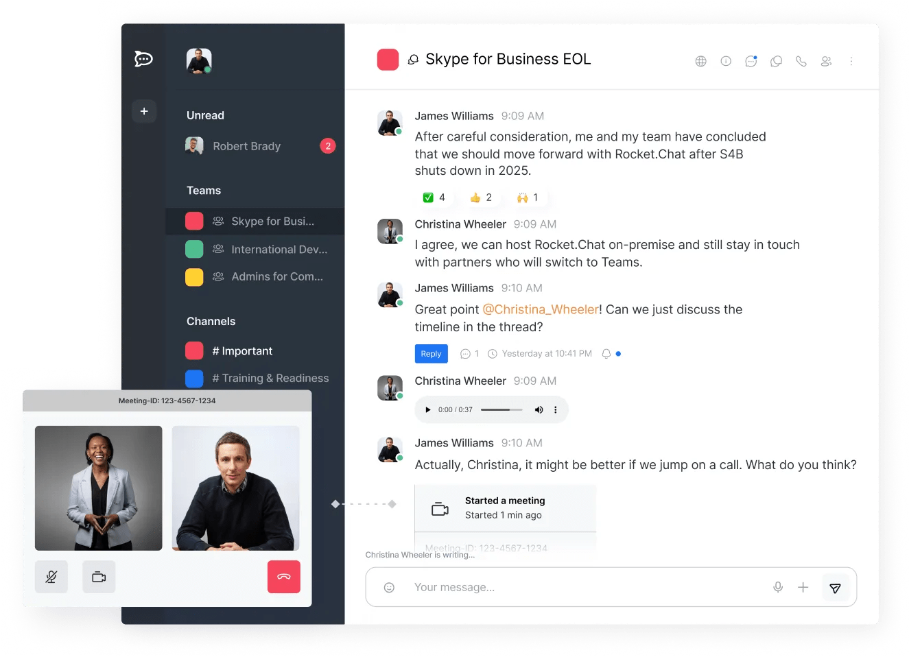 The on-prem replacement for Skype for Business | Rocket.Chat