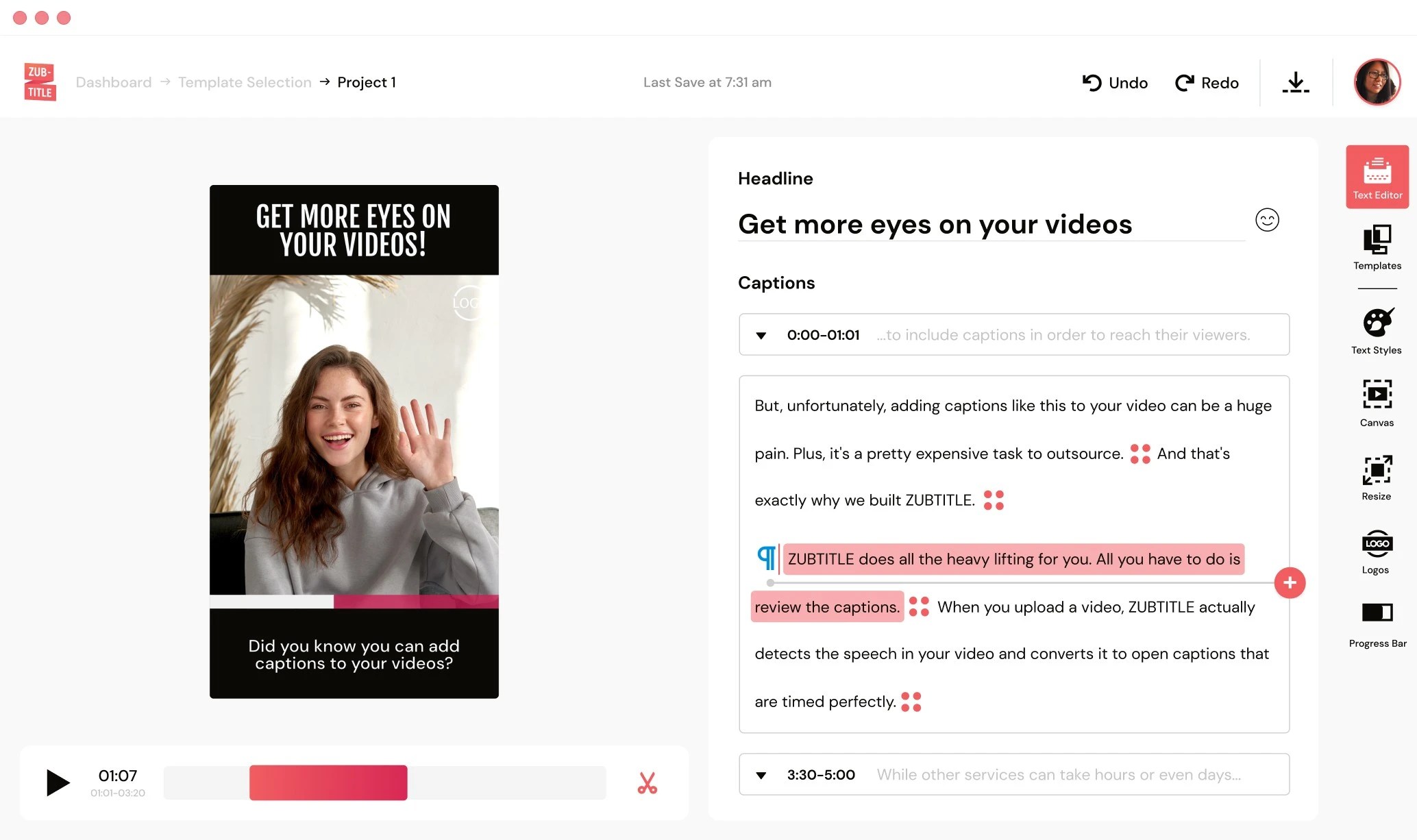 Zubtitle - Add Subtitles to Videos & Edit Videos Online