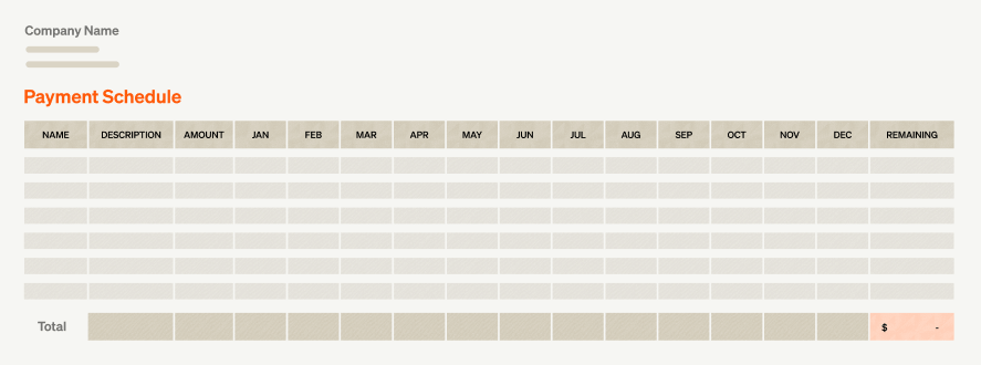 Payment schedule template Free download