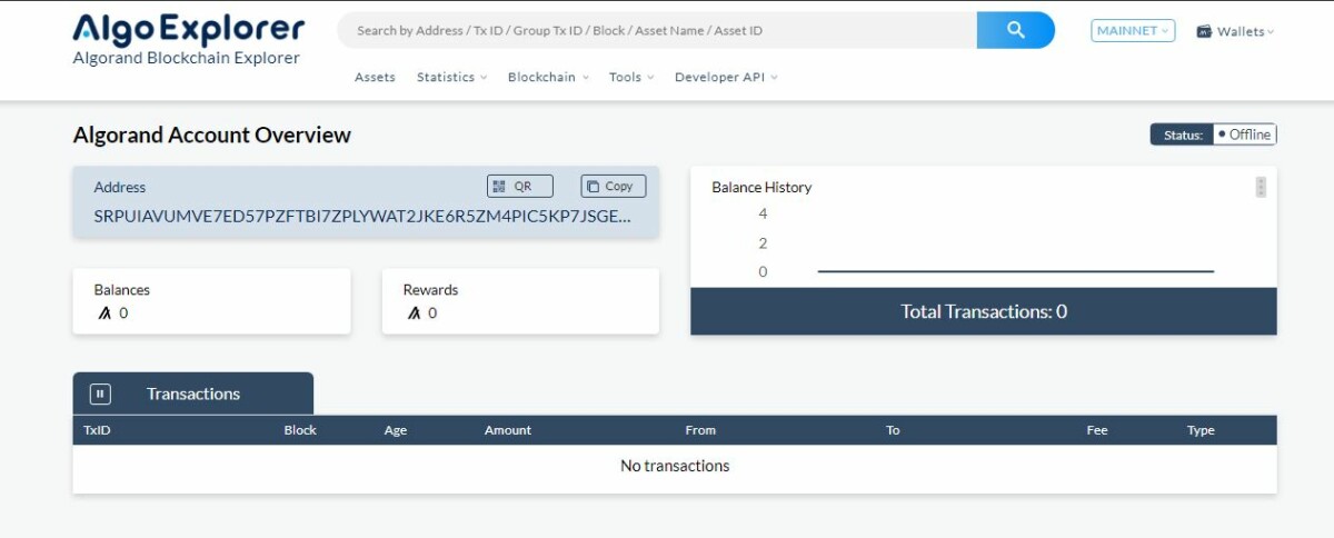 Algorand Web Wallet Algo Staking with 7.48 APY Earnings