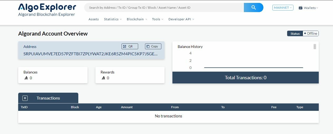 Algorand Web Wallet Algo Staking with 7.48 APY Earnings