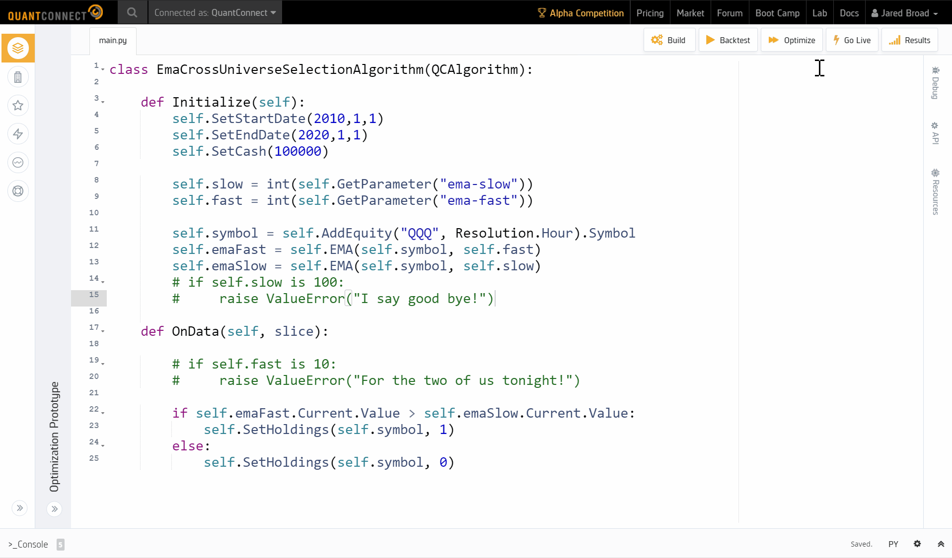 Cloud Parameter Optimization / Sensitivity Testing