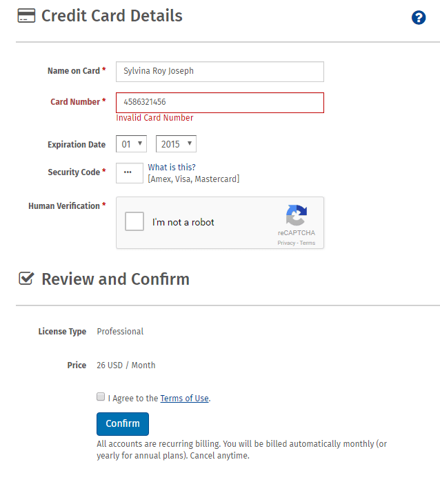 Security Code On Credit Card Says Invalid