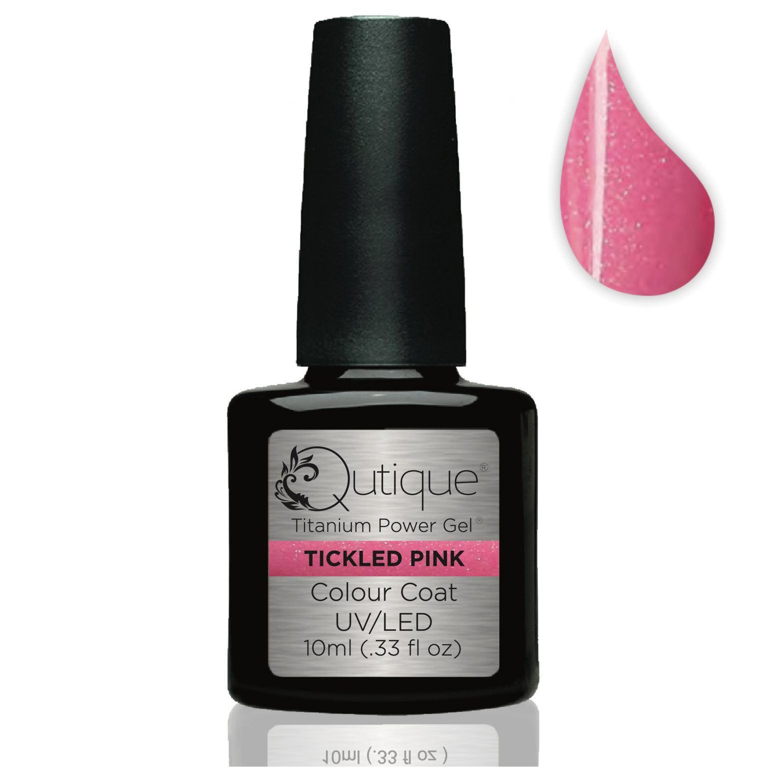 Gel Nail Polish Colour Tickled Pink (bright pink shimmer) HEMA Free