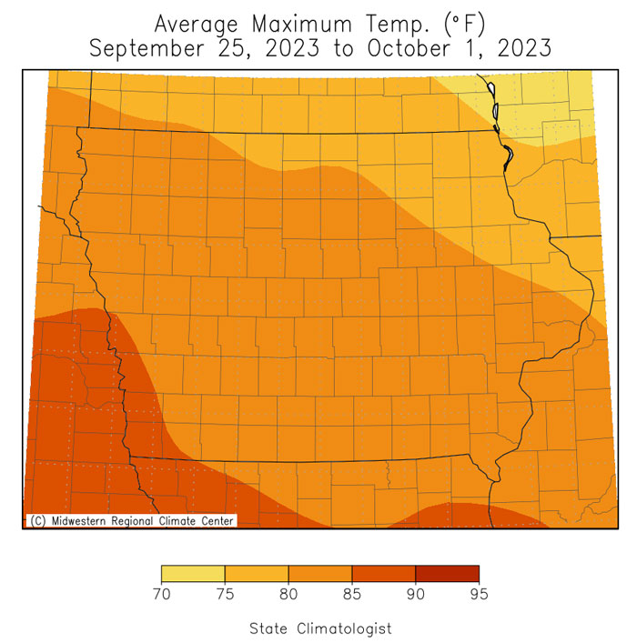 Heat in last week of September bumps up monthly average Radio Iowa