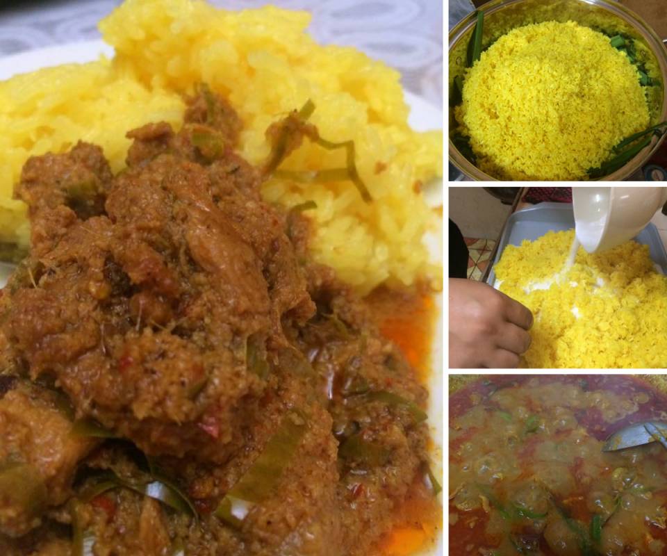 Resipi Pulut Kuning & Rendang Daging Sedap Untuk Hidangan