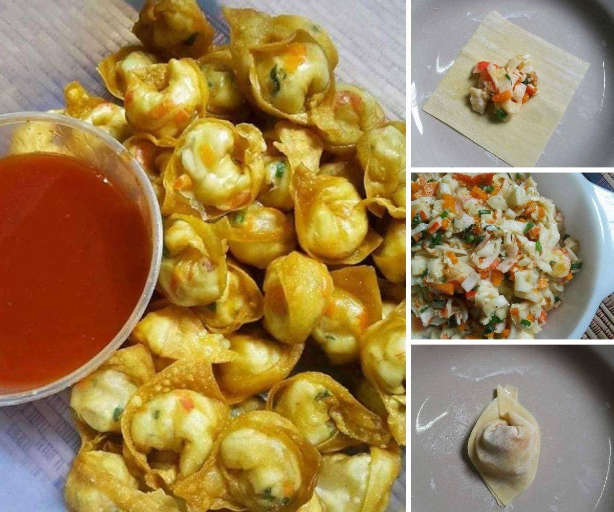 Wantan Goreng Isi Ketam Super Senang, Lipat Elokelok Barulah Comel Jadinya