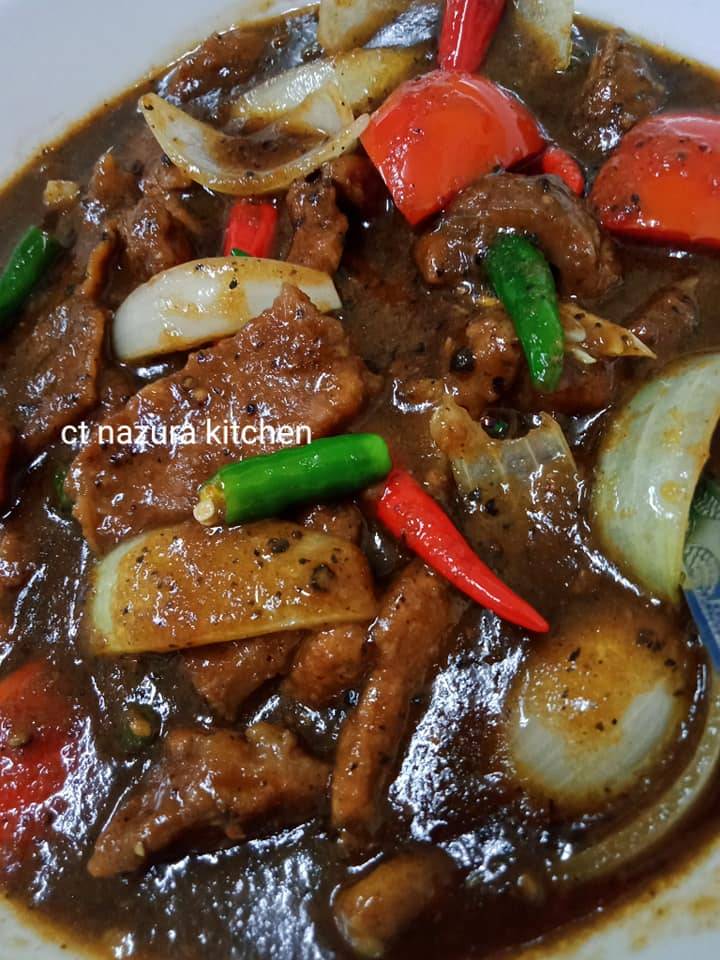 daging masak black pepper sedap