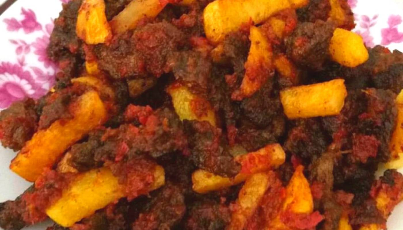 Resipi Daging Goreng Kentang 5 Bahan. 15 Minit Dah Siap Masak.