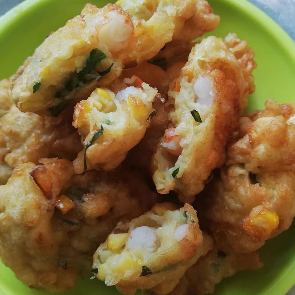 Resipi Cucur Udang Jagung & Kuah Kacang Tanpa Santan