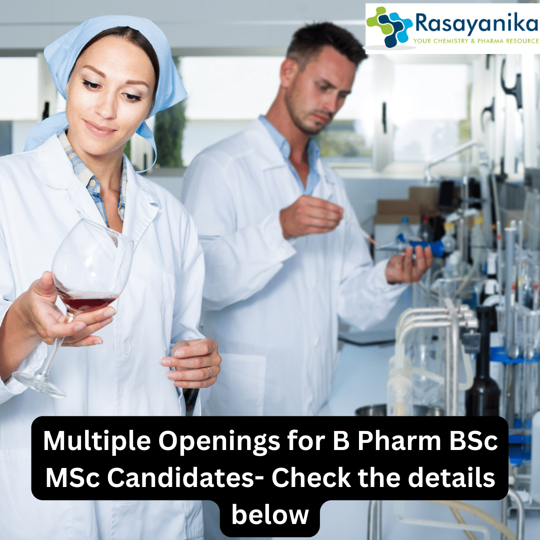 Latest BSc Pharma Jobs Comed Chemicals careers