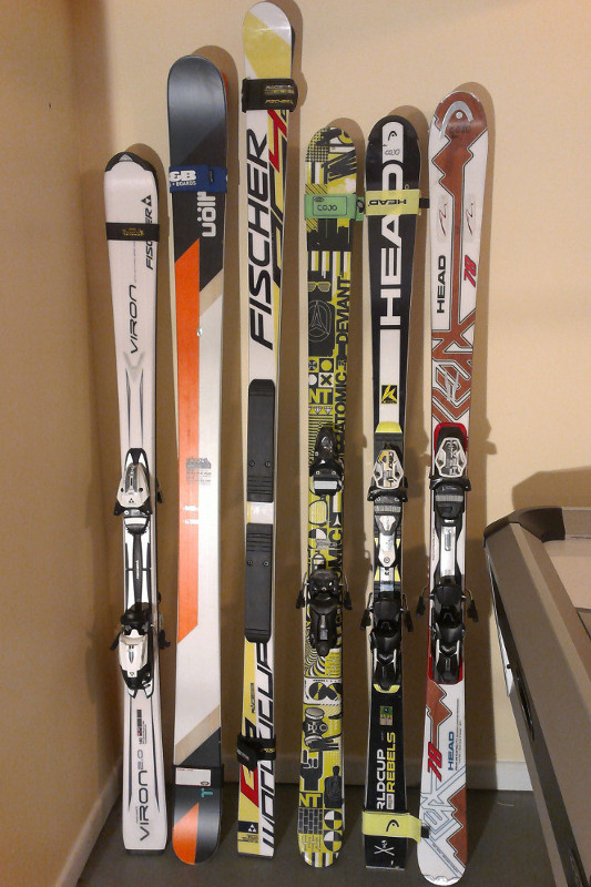 Select ski racing equipment