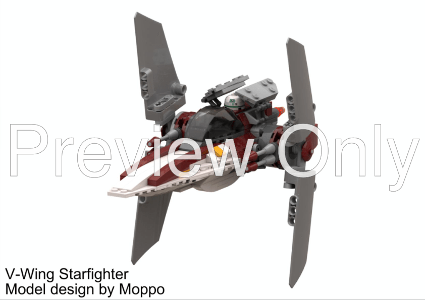 LEGO MOC VWing Starfighter by Moppo Rebrickable Build with LEGO