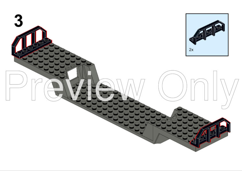 LEGO MOC Flatbed Traincar by P3rlE Rebrickable Build with LEGO