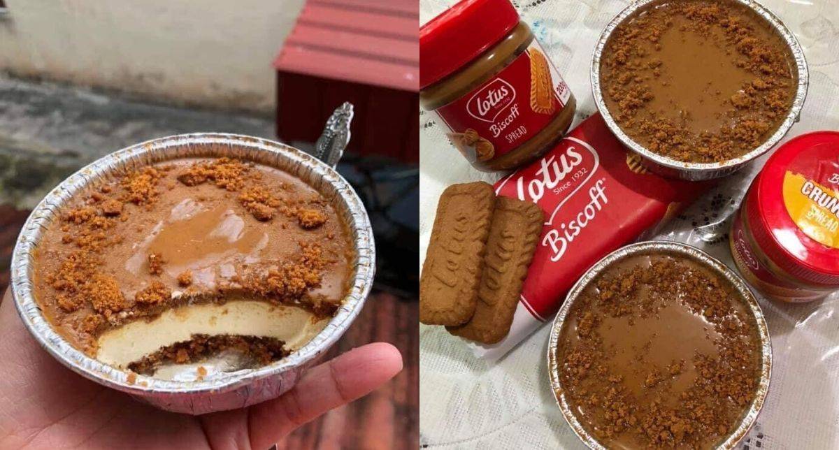 Resepi Kek Viral Lotus Biscoff Cheesecake. Mudah, Tak