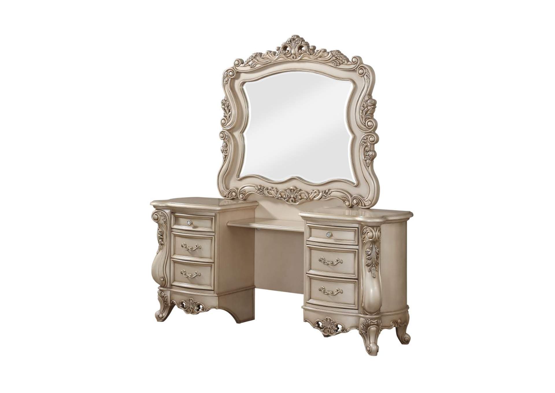 Gorsedd Antique White Vanity Desk