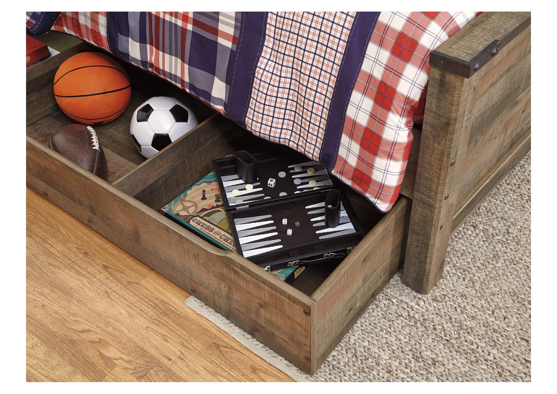 Trinell Twin Bookcase Bed with 1 Large Storage Drawer