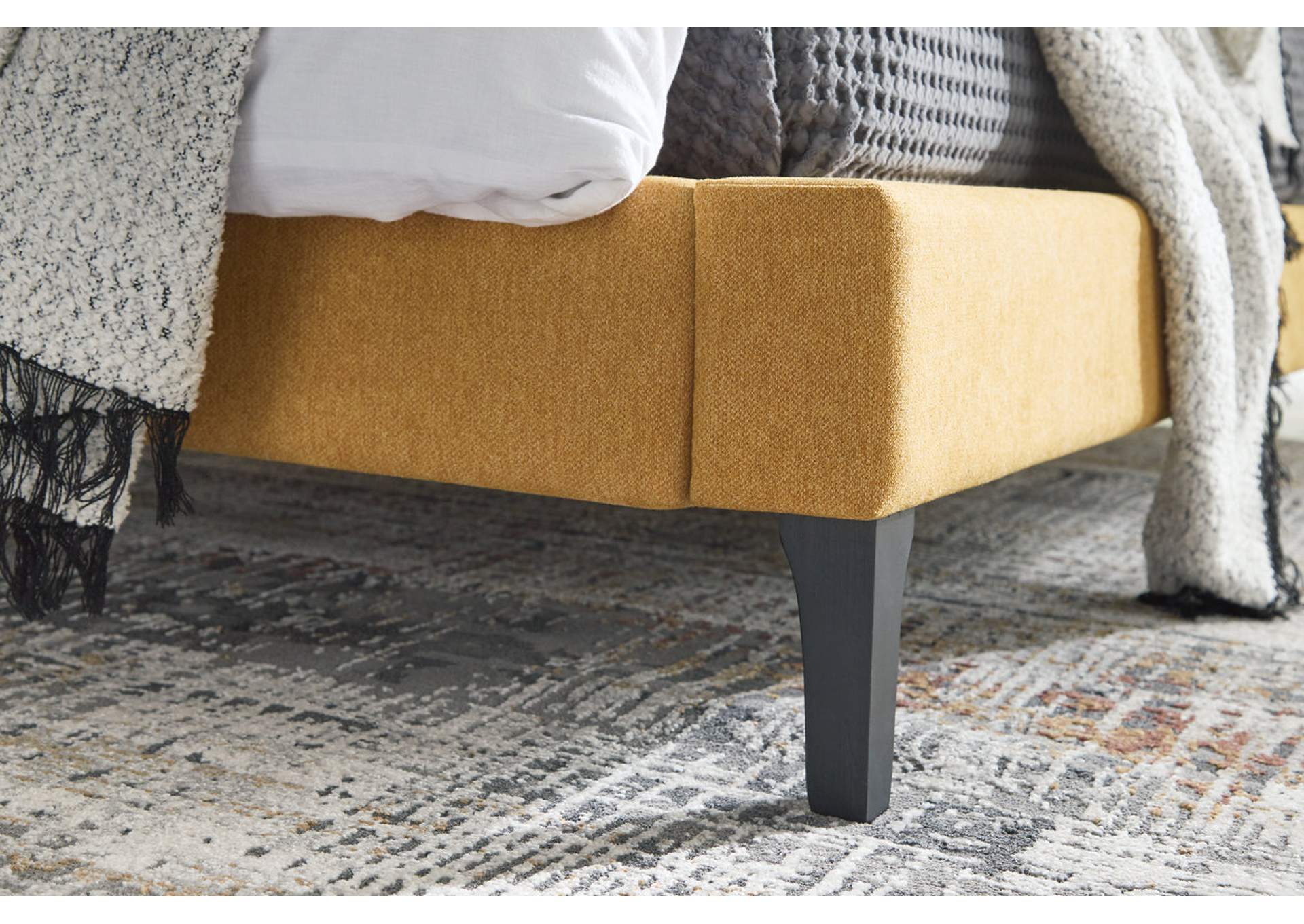 Maloken King Upholstered Bed with Roll Slats