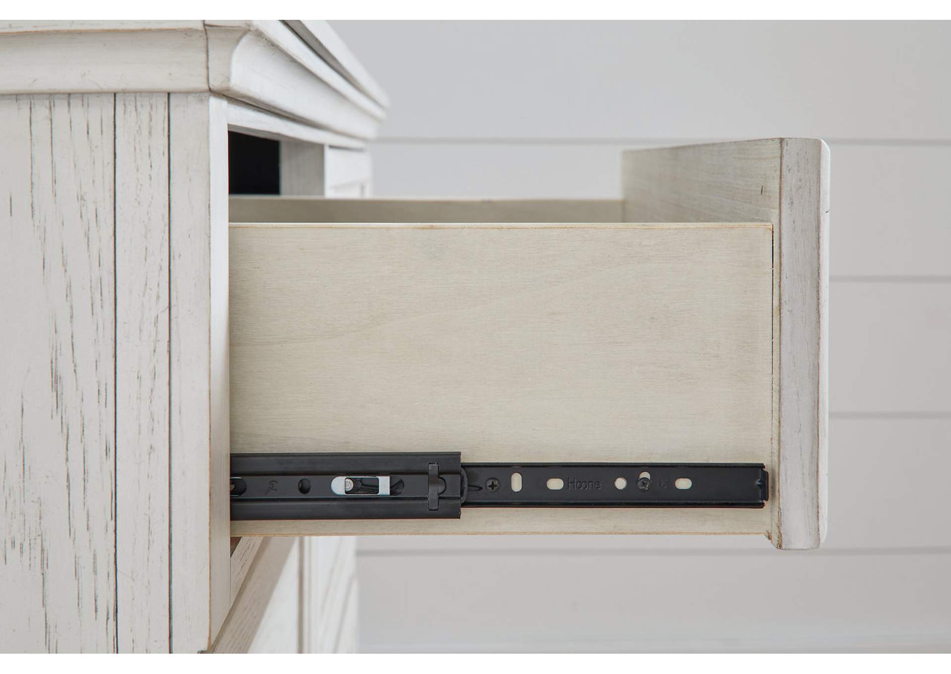 Robbinsdale Queen Sleigh Bed with Storage with Mirrored Dresser