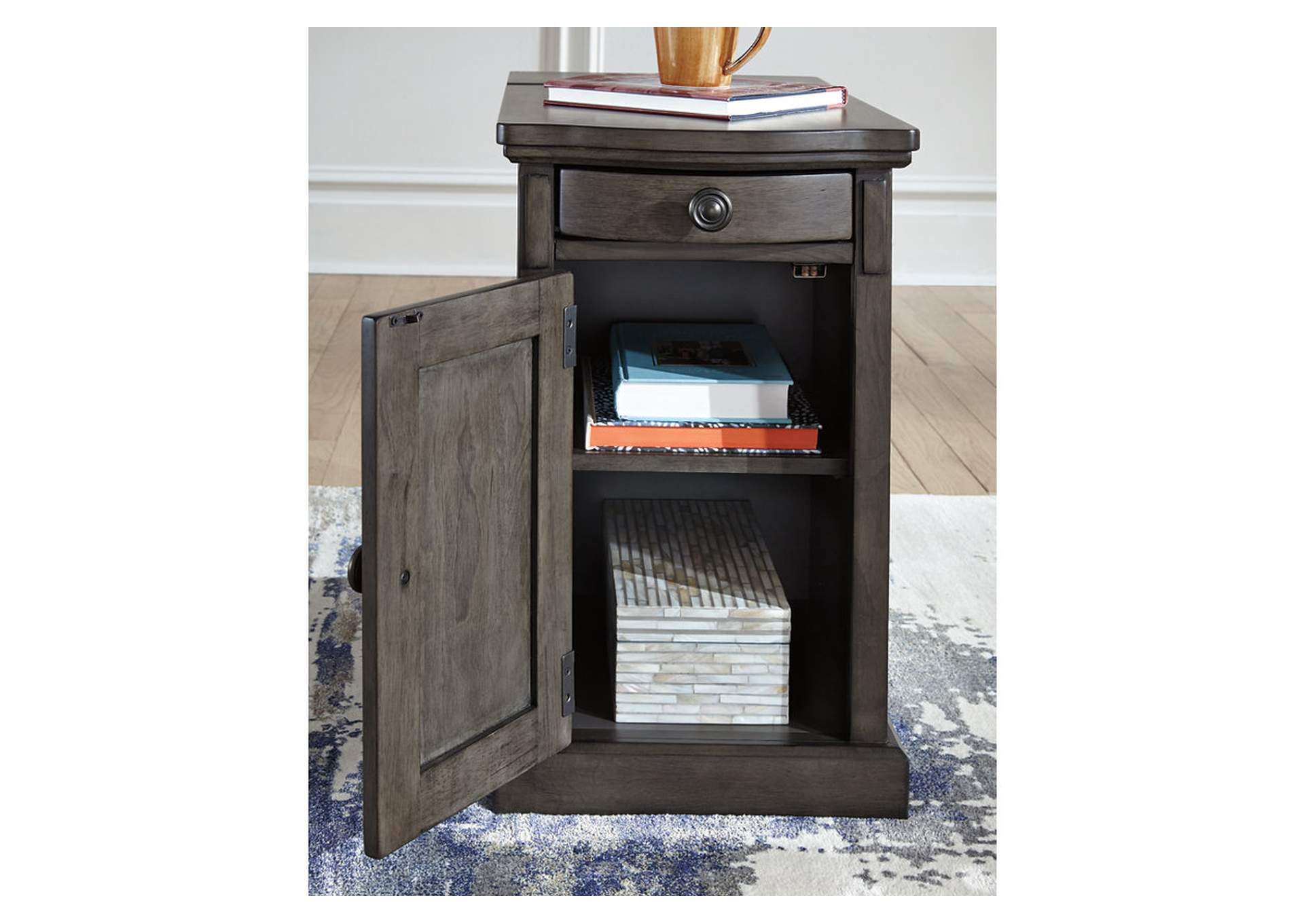 Laflorn Chairside End Table with USB Ports & Outlets